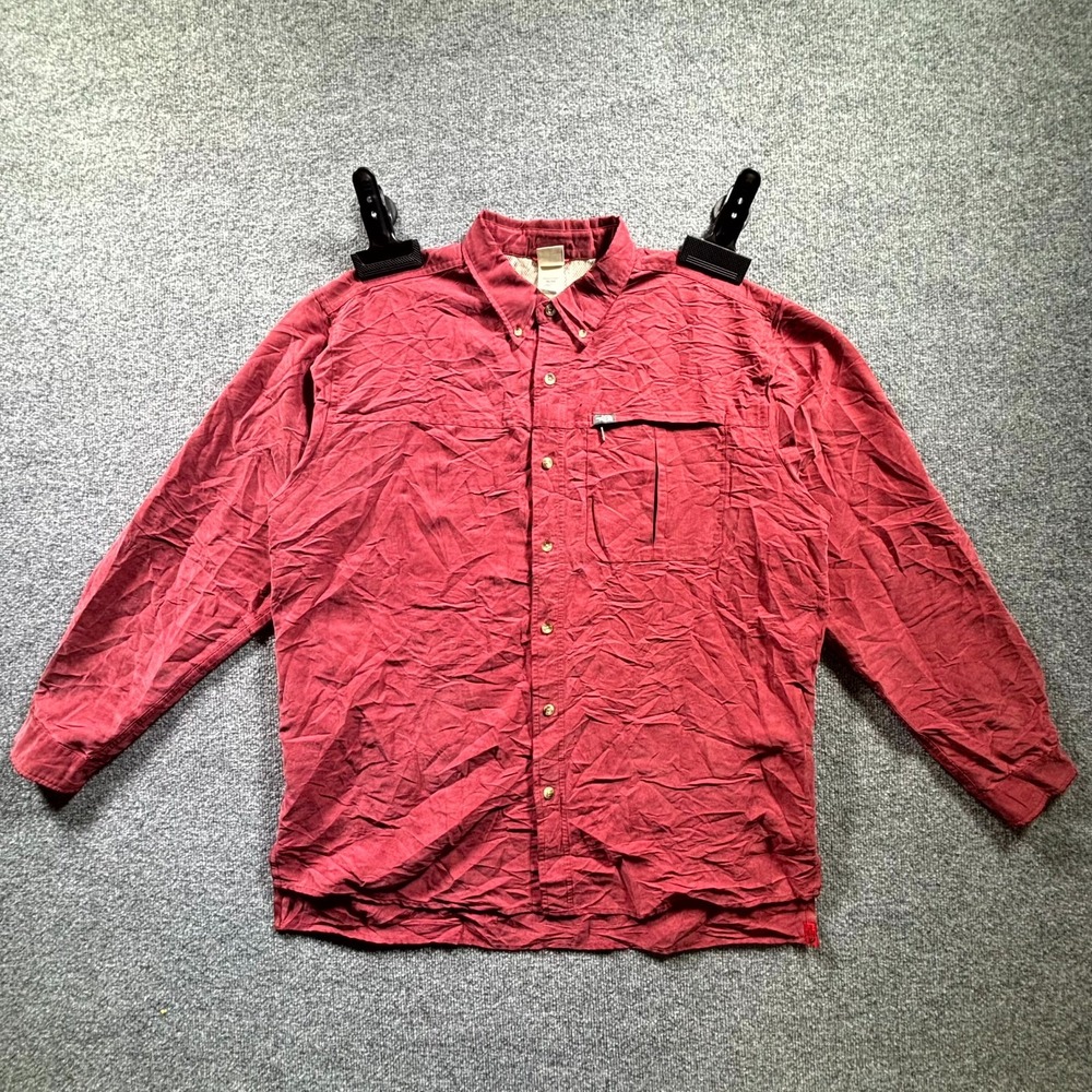 The North Face Shirt Men's XL Red Modal Blend Button Front Hiking Trail Utility